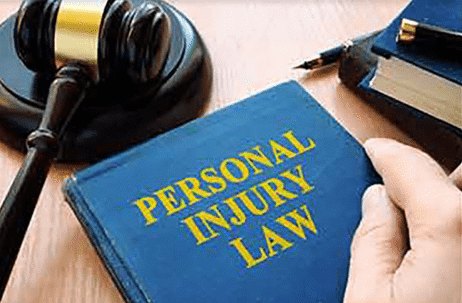 Personal injury law book and gavel